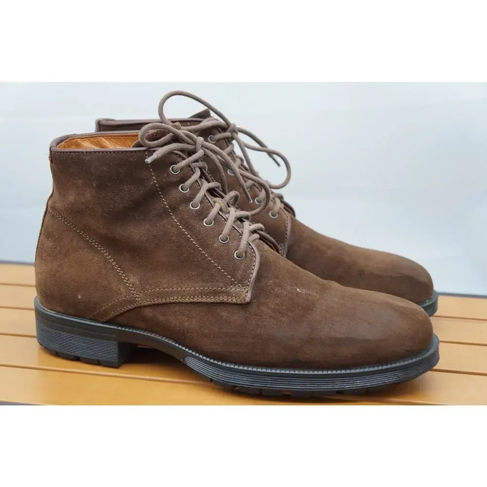 Aquatalia Harvey Waxy Suede Waterproof 6 eye Boots 9.5 EU / 10.5 US ITALY RARE